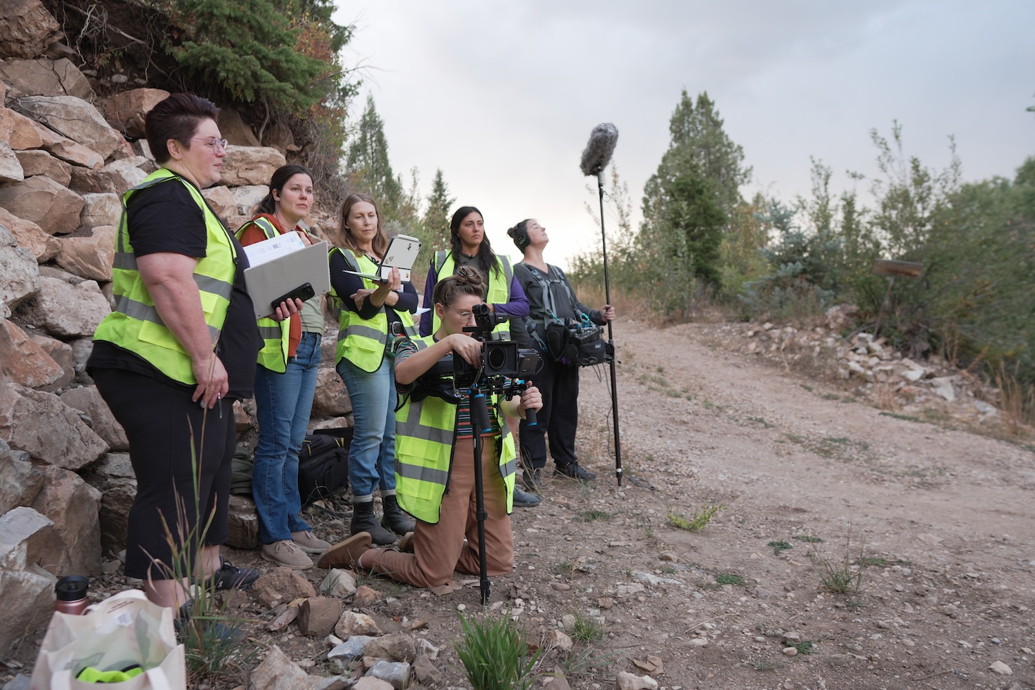 Getting ready for sunset to catch our opening scene